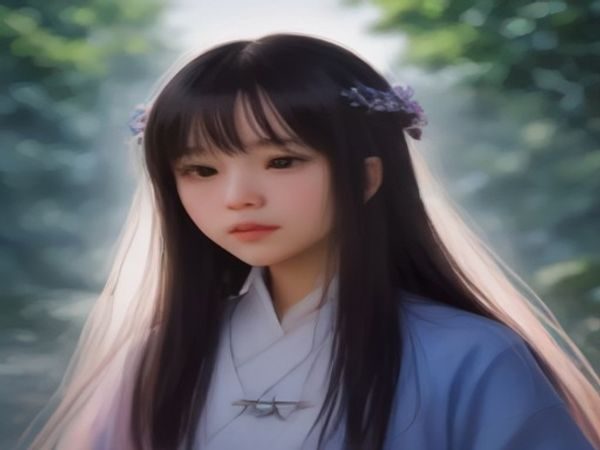 一个小女孩坐在明亮的儿童房间里，专注地用平板电脑玩瓜瓜基地的益智拼图游戏，画面温暖、充满童趣，自然光线柔和